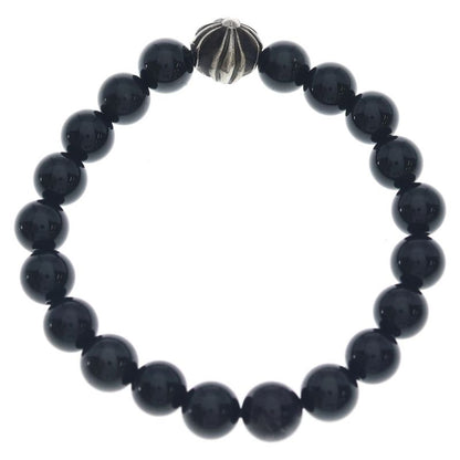 Chrome Hearts 8 mm Bead CH Plus Ball 8 mm Bracelet Black Silver