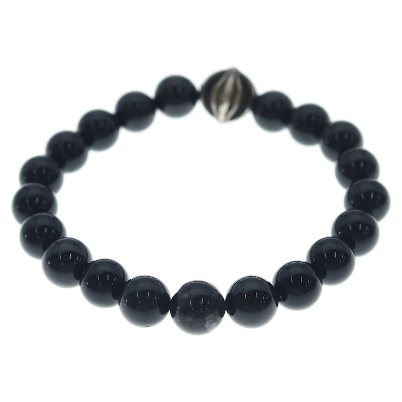 Chrome Hearts 8 mm Bead CH Plus Ball 8 mm Bracelet Black Silver