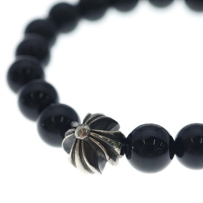 Chrome Hearts 8 mm Bead CH Plus Ball 8 mm Bracelet Black Silver