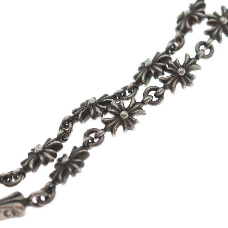 Chrome Hearts Chke Chn Tnye CH Crs Tiny-e Chok Chain Rosary Necklace Silver