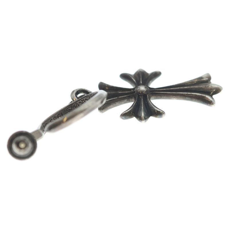 Chrome Hearts Tiny CH Cross Hoop Earrings Silver