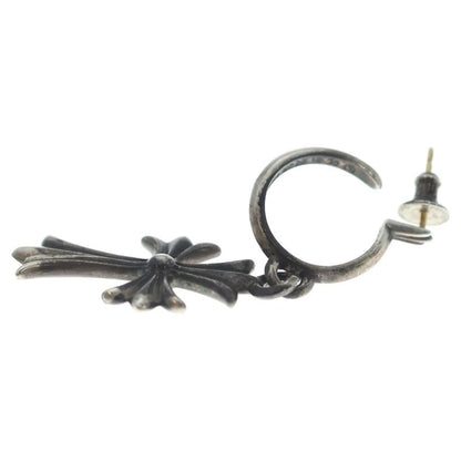 Chrome Hearts Tiny CH Cross Hoop Earrings Silver