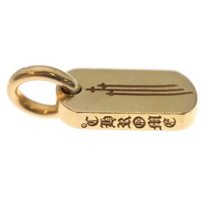 Chrome Hearts 22k DT Tny Rs3 Cross Tiny Dog Tag Pendant Top Gold