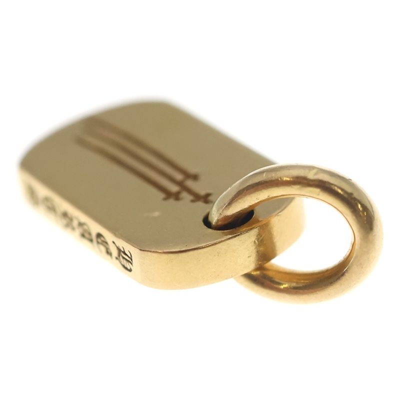 Chrome Hearts 22k DT Tny Rs3 Cross Tiny Dog Tag Pendant Top Gold