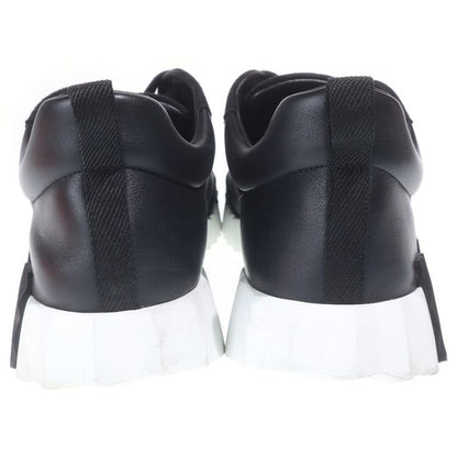 Hermes Bouncing Hlogo Suede Combination Leather Lace Up Sneakers Black