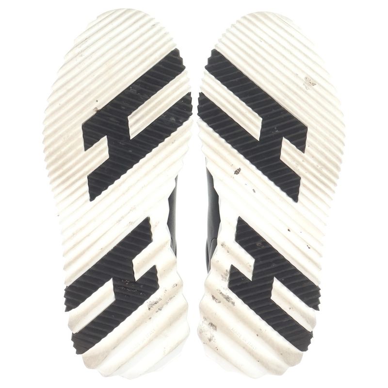 Hermes Bouncing Hlogo Suede Combination Leather Lace Up Sneakers Black