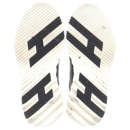 Hermes Bouncing Hlogo Suede Combination Leather Lace Up Sneakers Black