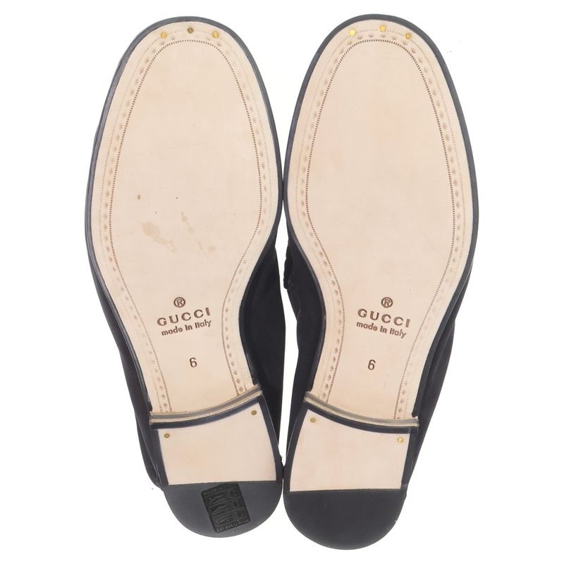 Gucci Horsebit Loafer Leather Loafers Low Cut Shoes Black