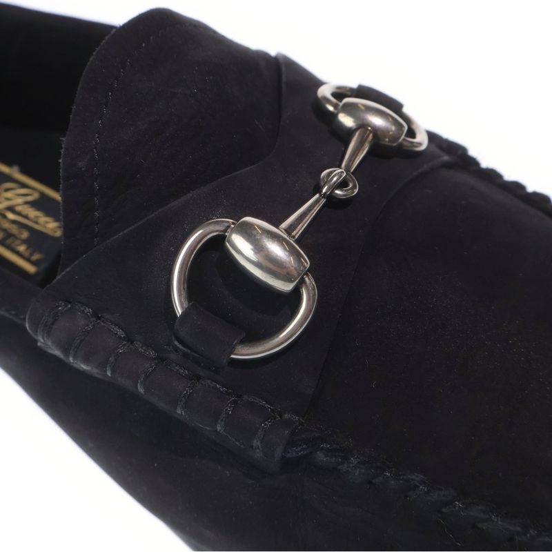Gucci Horsebit Loafer Leather Loafers Low Cut Shoes Black