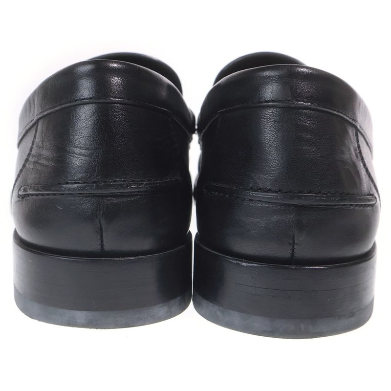 Fendi Fendace Fender Che Fflogo Safety Pin Leather Shoes Loafers Black