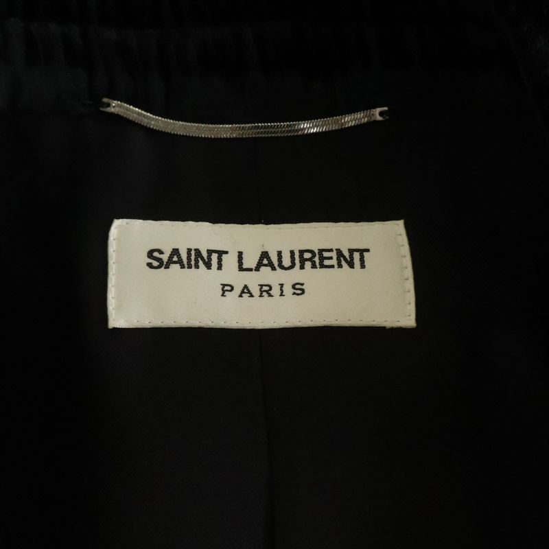 Saint Laurent Paris Italian Velvet Tiered Jacket Black