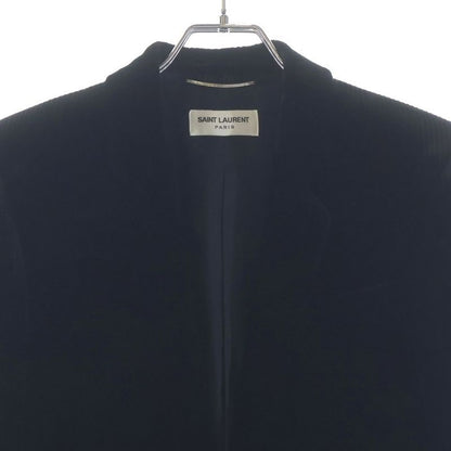 Saint Laurent Paris Italian Velvet Tiered Jacket Black