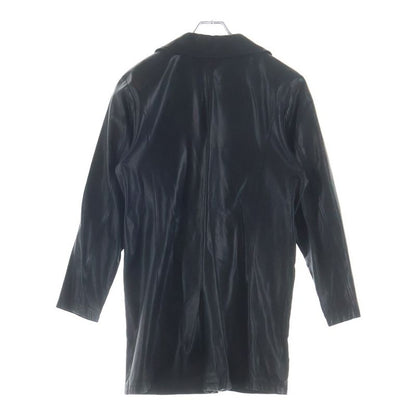 Chrome Hearts 4 Pocket Cross Ball Button Leather Long Coat Black