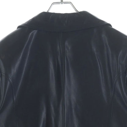 Chrome Hearts 4 Pocket Cross Ball Button Leather Long Coat Black