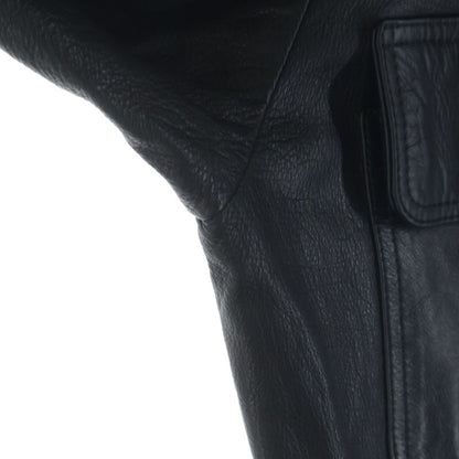 Chrome Hearts 4 Pocket Cross Ball Button Leather Long Coat Black