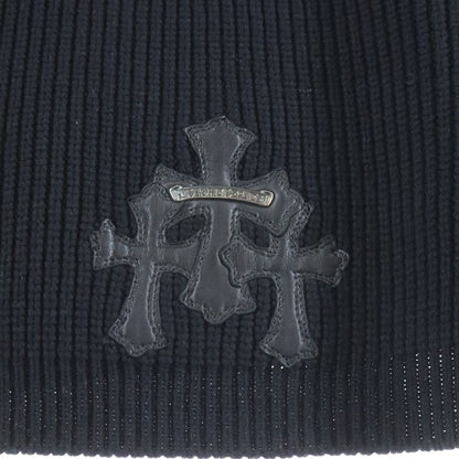 Chrome Hearts Not Triple Cross Leather Patch Cashmere Knit Not Cemetery Sweater