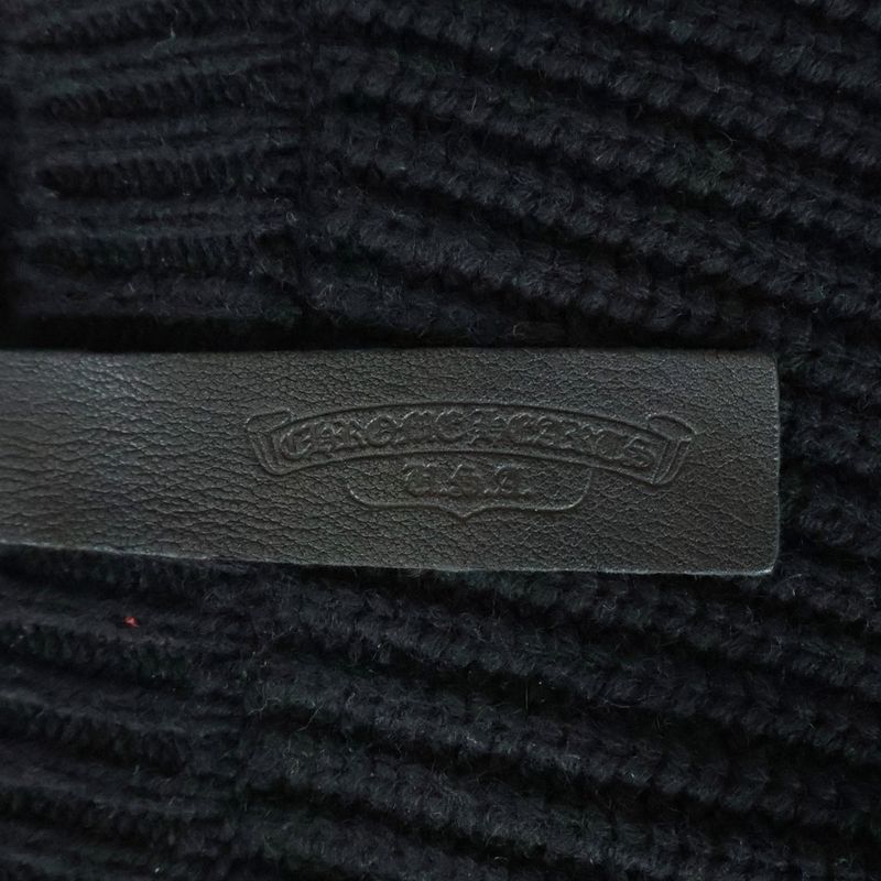Chrome Hearts Not Triple Cross Leather Patch Cashmere Knit Not Cemetery Sweater