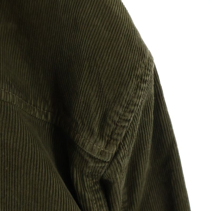 Saint Laurent Paris Cargo Pocket Corduroy Jacket Shirt Moss Green
