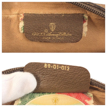 Gucci Vintage Sherry Line Beige GG Supreme Canvas Clutch