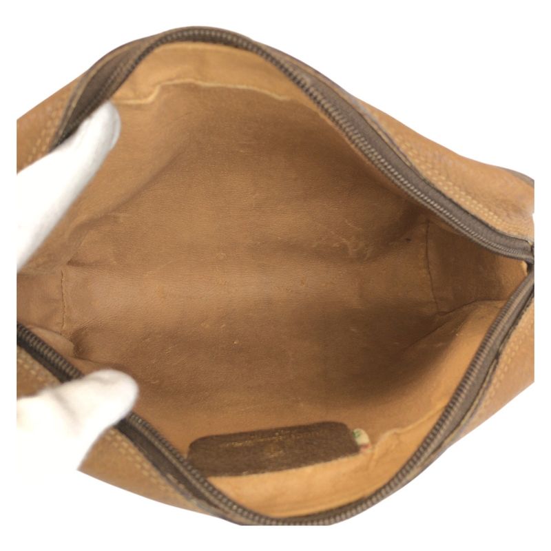 Gucci Vintage Sherry Line Beige GG Supreme Canvas Clutch