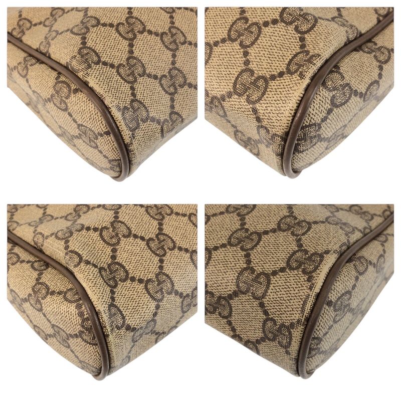 Gucci Vintage Sherry Line Beige GG Supreme Canvas Clutch