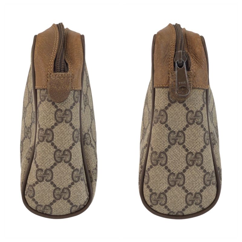Gucci Vintage Sherry Line Beige GG Supreme Canvas Clutch