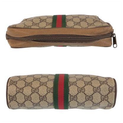 Gucci Vintage Sherry Line Beige GG Supreme Canvas Clutch