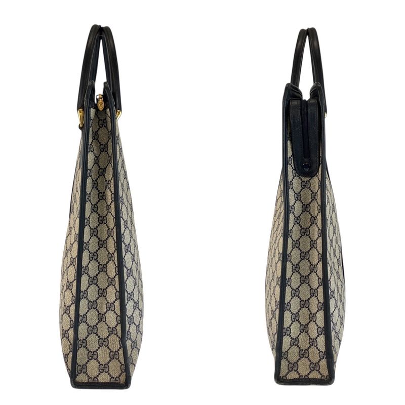 Gucci Vintage Sherry Line Gray GG Supreme Canvas 010 378 Tote