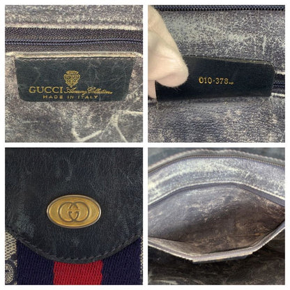 Gucci Vintage Sherry Line Gray GG Supreme Canvas 010 378 Tote