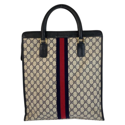 Gucci Vintage Sherry Line Gray GG Supreme Canvas 010 378 Tote