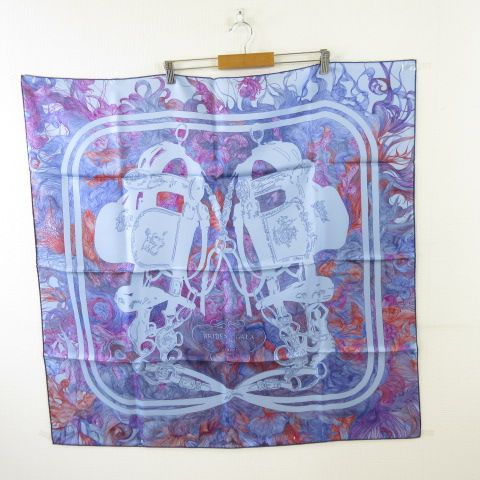 Hermes Scarf Carre 90 Silk Brides de Gala en Finesse Blue Purple