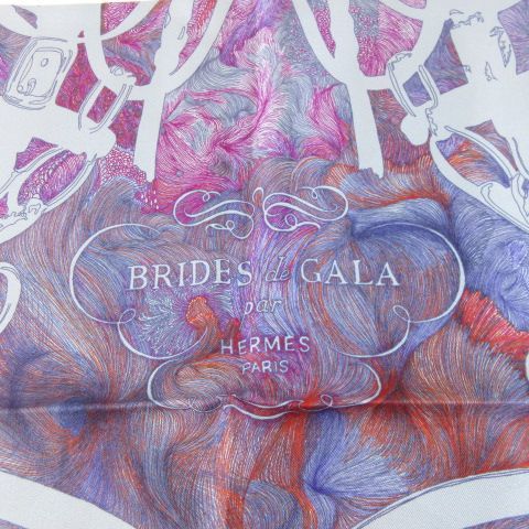 Hermes Scarf Carre 90 Silk Brides de Gala en Finesse Blue Purple