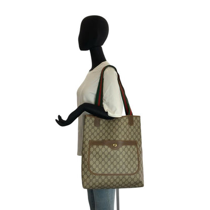 Gucci Vintage Sherry Line GG Supreme Canvas Tote Shoulder Bag