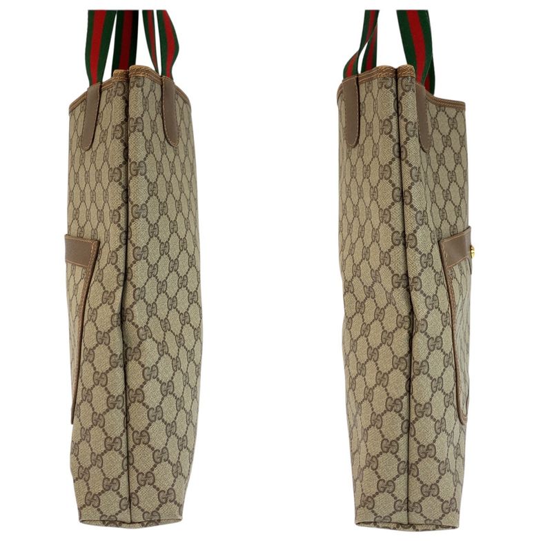 Gucci Vintage Sherry Line GG Supreme Canvas Tote Shoulder Bag