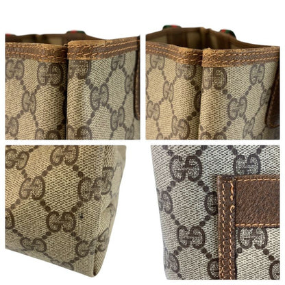 Gucci Vintage Sherry Line GG Supreme Canvas Tote Shoulder Bag