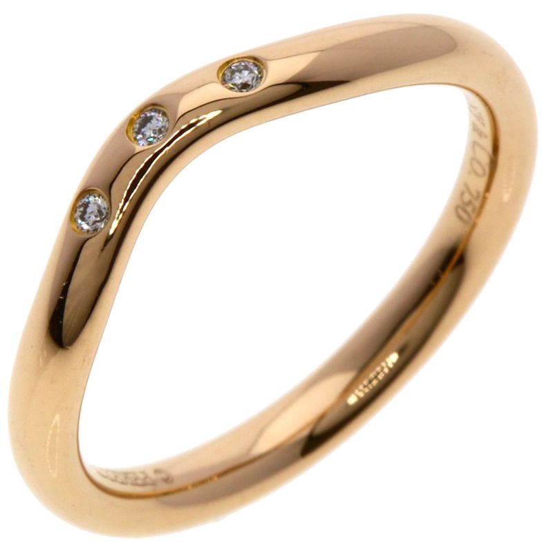 Tiffany & Co T Cube Band Diamond Ring 18k Pink Gold