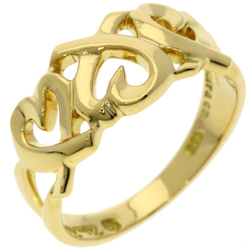 Tiffany & Co Triple Loving Heart Ring 18k Yellow Gold
