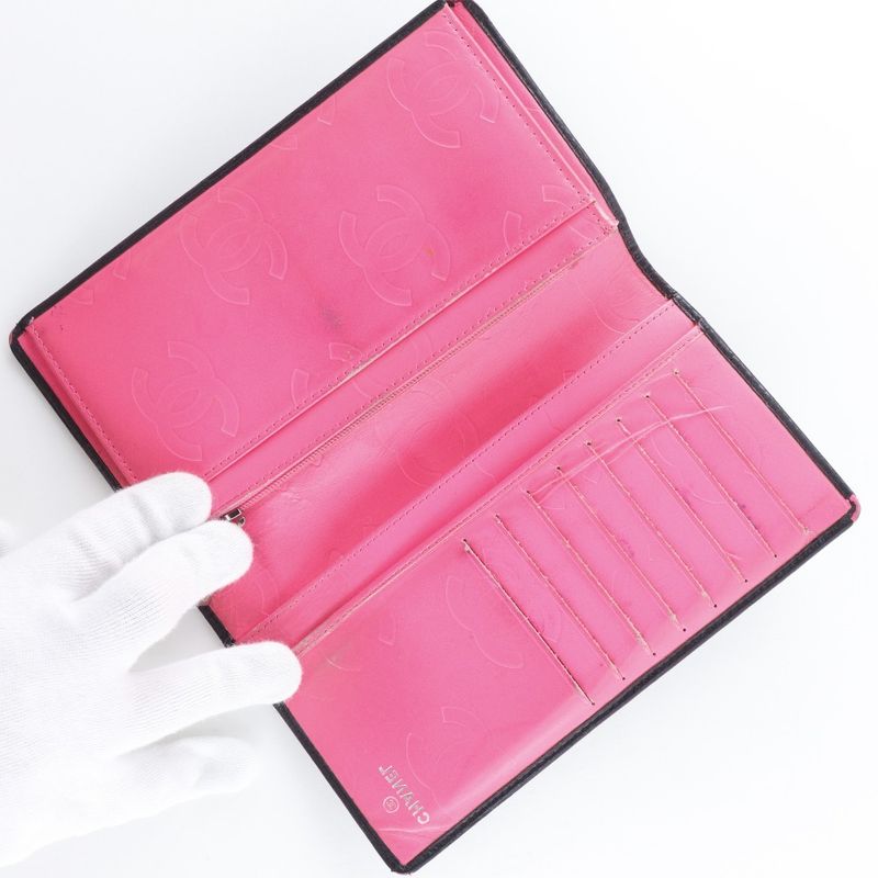 Chanel Cambon Line Bifold Calf Black Wallet