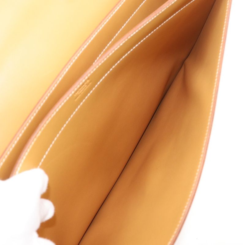 Hermes Sac a Depeche 38 Box Calf Natural Yellow C Business Bag