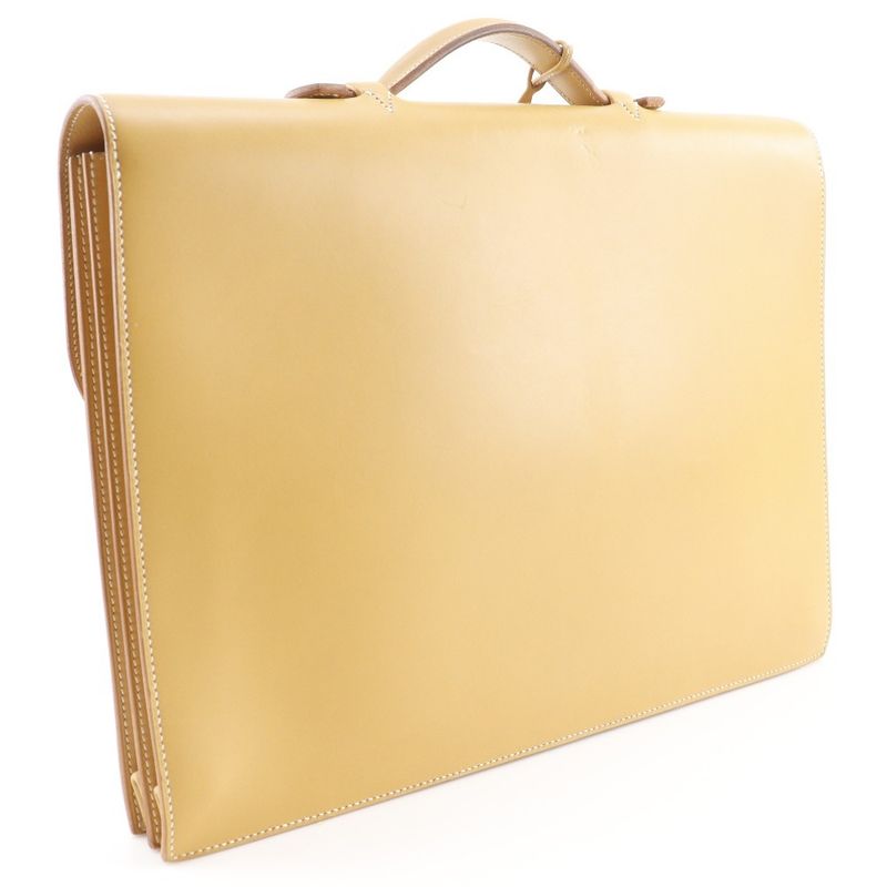 Hermes Sac a Depeche 38 Box Calf Natural Yellow C Business Bag