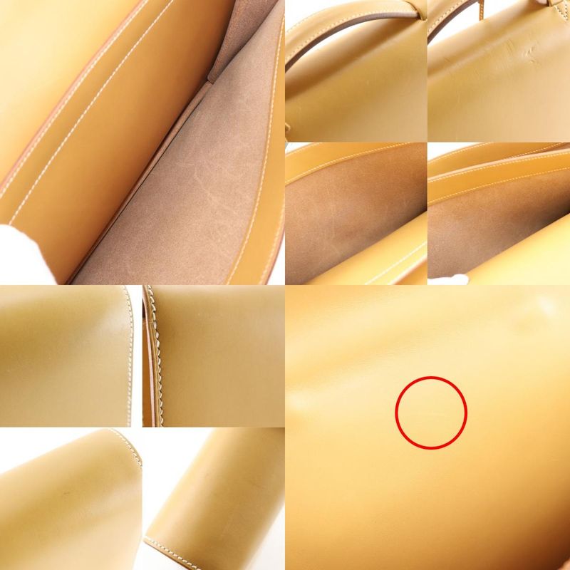 Hermes Sac a Depeche 38 Box Calf Natural Yellow C Business Bag