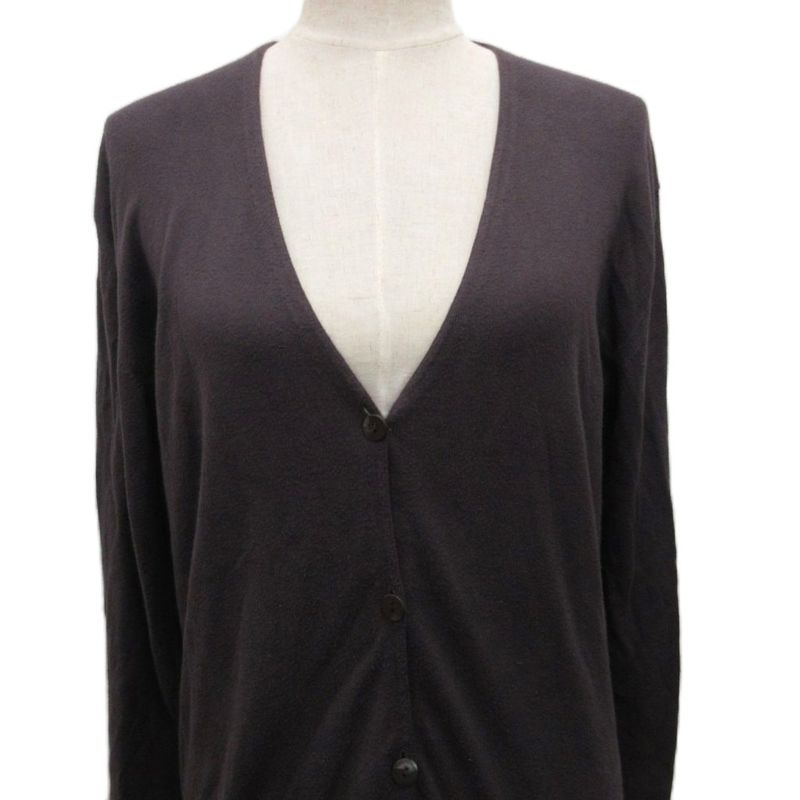 Miu Miu Miu Cardigan Knit Long Sleeve Cotton Long Oversize 42 Gray