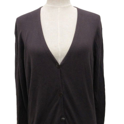 Miu Miu Miu Cardigan Knit Long Sleeve Cotton Long Oversize 42 Gray