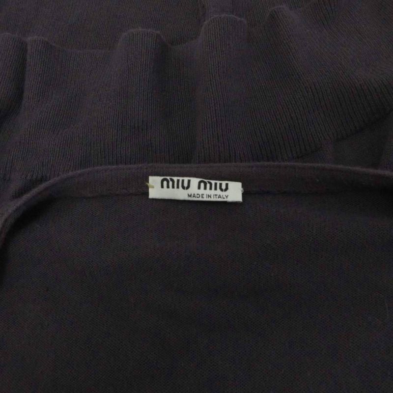 Miu Miu Miu Cardigan Knit Long Sleeve Cotton Long Oversize 42 Gray