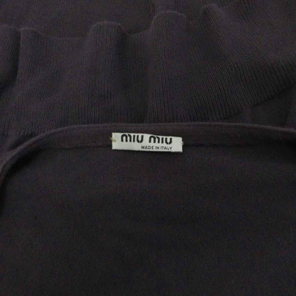 Miu Miu Miu Cardigan Knit Long Sleeve Cotton Long Oversize 42 Gray