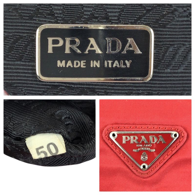 Prada Tessuto Red Silver Nylon Shoulder Bag Pochette