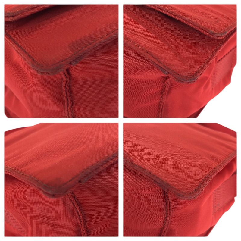 Prada Tessuto Red Silver Nylon Shoulder Bag Pochette