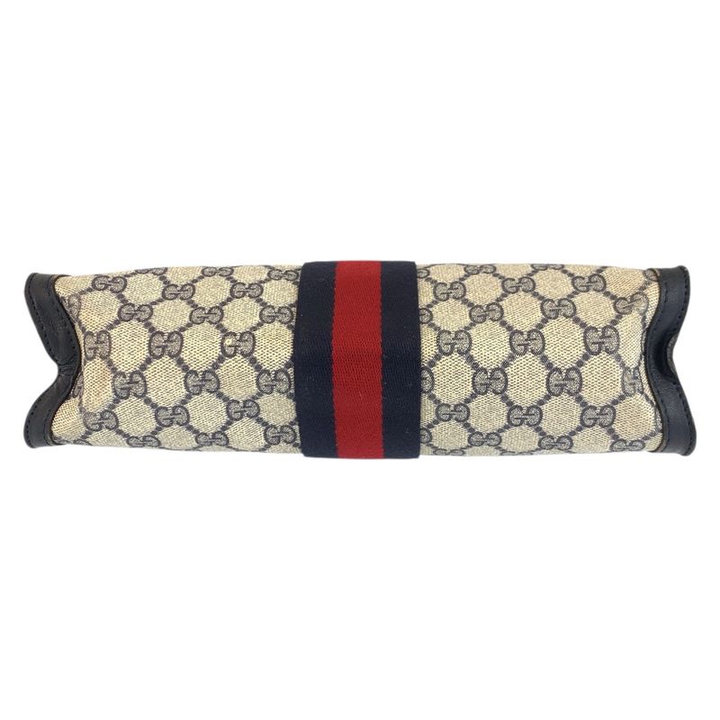 Gucci Vintage Sherry Line Gray GG Supreme Canvas 422 39 012 Clutch