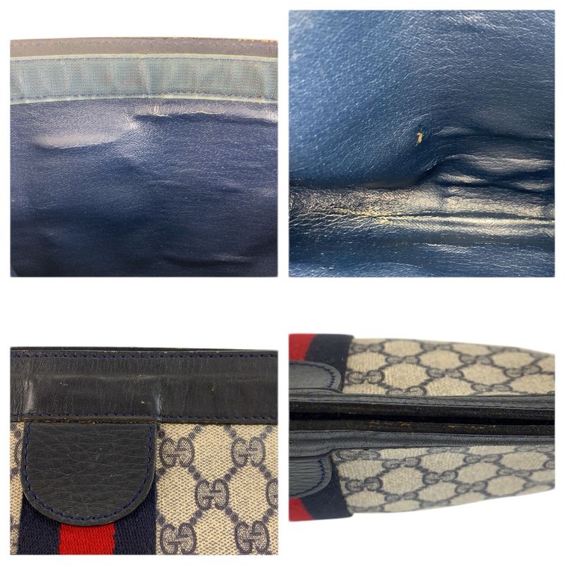 Gucci Vintage Sherry Line Gray GG Supreme Canvas 422 39 012 Clutch