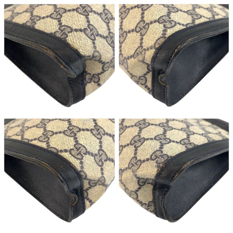 Gucci Vintage Sherry Line Gray GG Supreme Canvas 422 39 012 Clutch